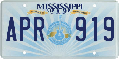 MS license plate APR919