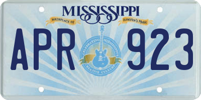 MS license plate APR923