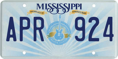 MS license plate APR924