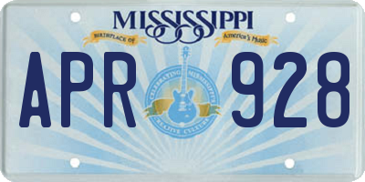 MS license plate APR928