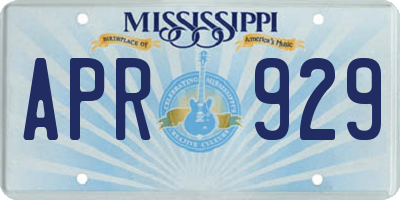 MS license plate APR929