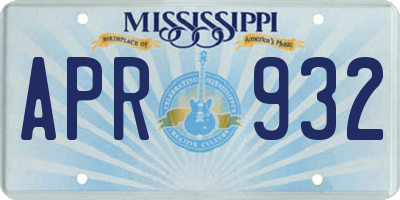 MS license plate APR932