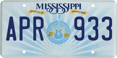 MS license plate APR933