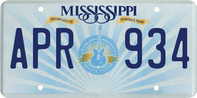 MS license plate APR934