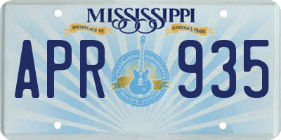 MS license plate APR935