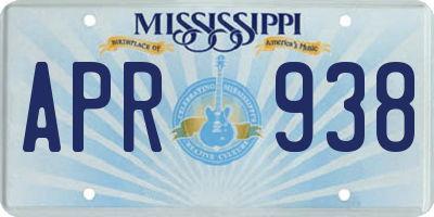 MS license plate APR938