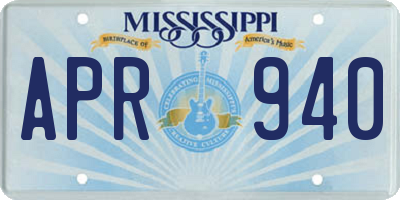 MS license plate APR940