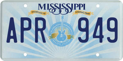 MS license plate APR949