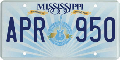 MS license plate APR950