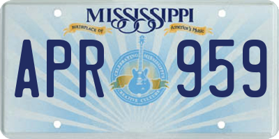 MS license plate APR959