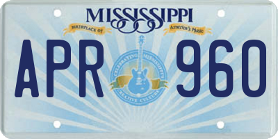 MS license plate APR960
