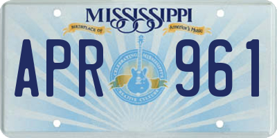 MS license plate APR961