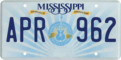 MS license plate APR962