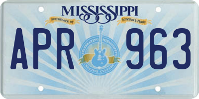 MS license plate APR963