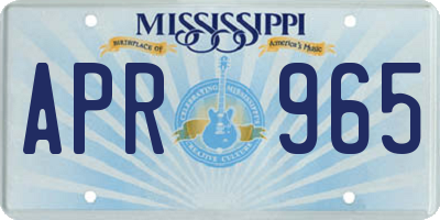MS license plate APR965