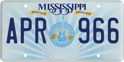 MS license plate APR966