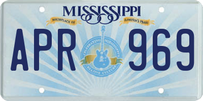 MS license plate APR969