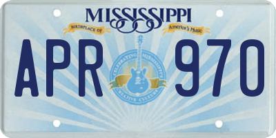 MS license plate APR970