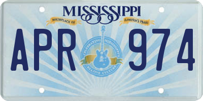 MS license plate APR974