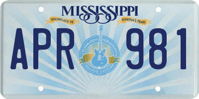 MS license plate APR981
