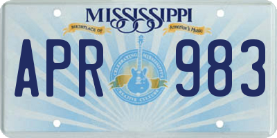MS license plate APR983