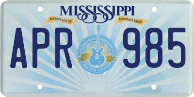 MS license plate APR985