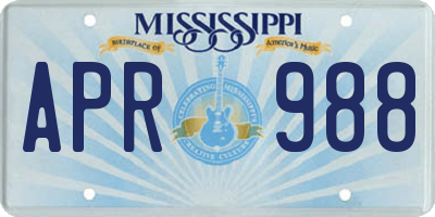 MS license plate APR988