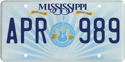MS license plate APR989