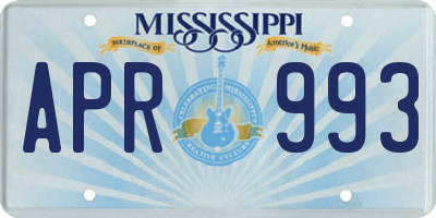 MS license plate APR993