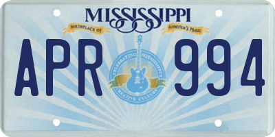 MS license plate APR994