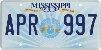 MS license plate APR997