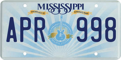 MS license plate APR998