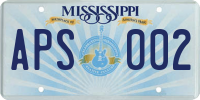 MS license plate APS002