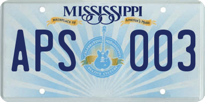 MS license plate APS003
