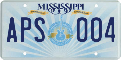 MS license plate APS004