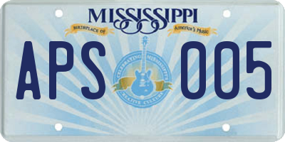 MS license plate APS005