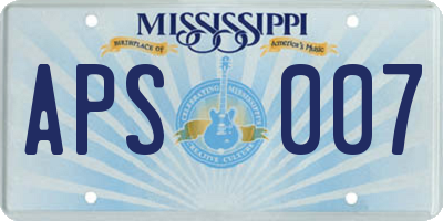 MS license plate APS007