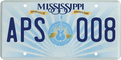 MS license plate APS008