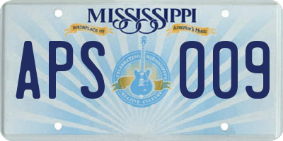 MS license plate APS009