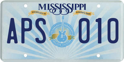 MS license plate APS010