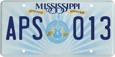 MS license plate APS013
