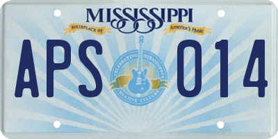 MS license plate APS014