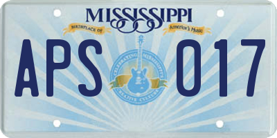 MS license plate APS017