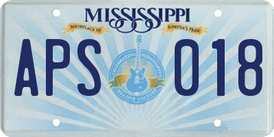 MS license plate APS018