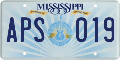 MS license plate APS019