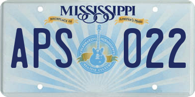 MS license plate APS022