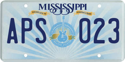 MS license plate APS023