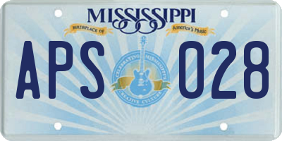 MS license plate APS028