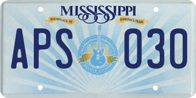 MS license plate APS030