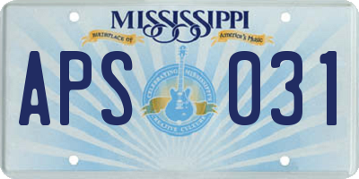 MS license plate APS031